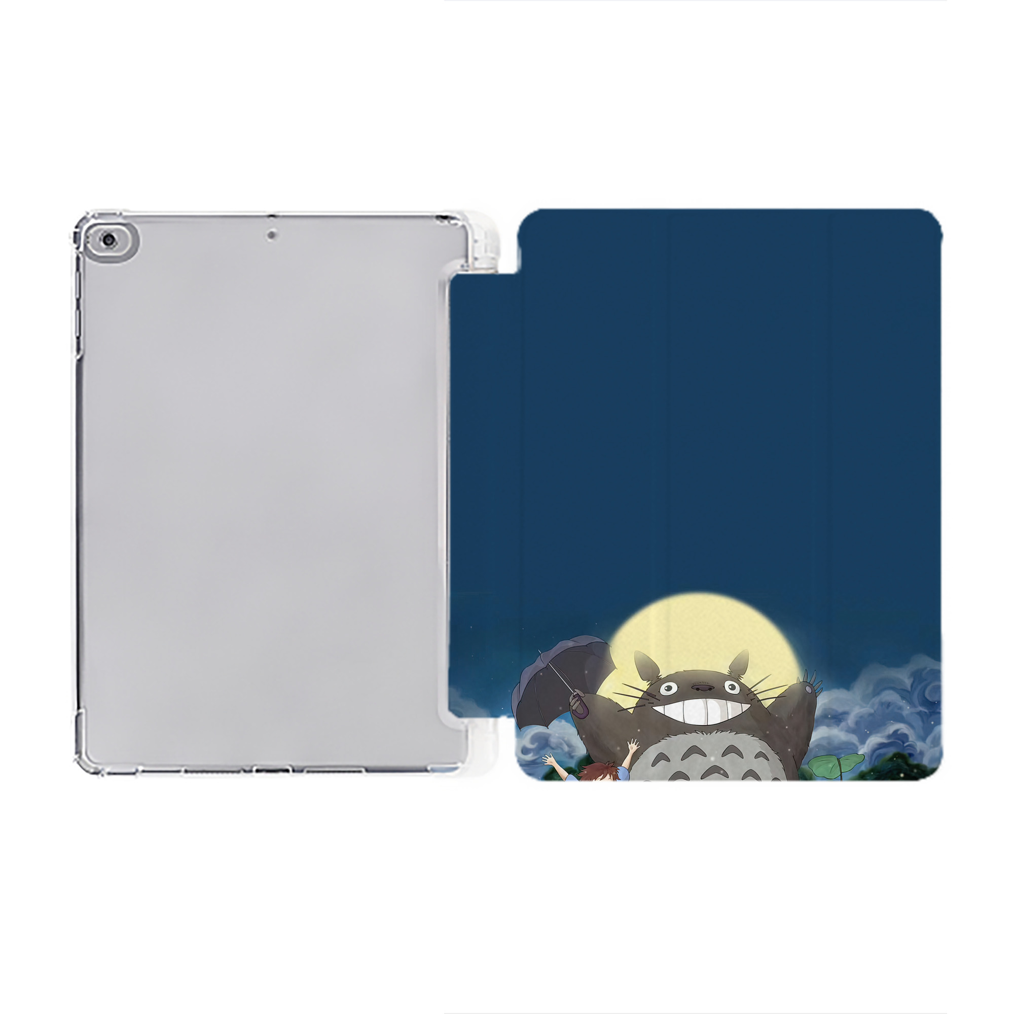 （画像用） となりのトトロ 草壁メイ 草壁サツキ My Neighbor Totoro Satsuki Kusakabe Mei Kusakabe IPad ケース ペン収納付き 三つ折りスタンド PUレザー×シリコン 対応機種9.5/10.5/10.9インチ